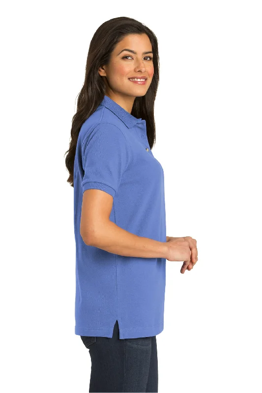 Port Authority Womens Shrink Resistant Short Sleeve Polo Shirt - Blueberry - Closeout