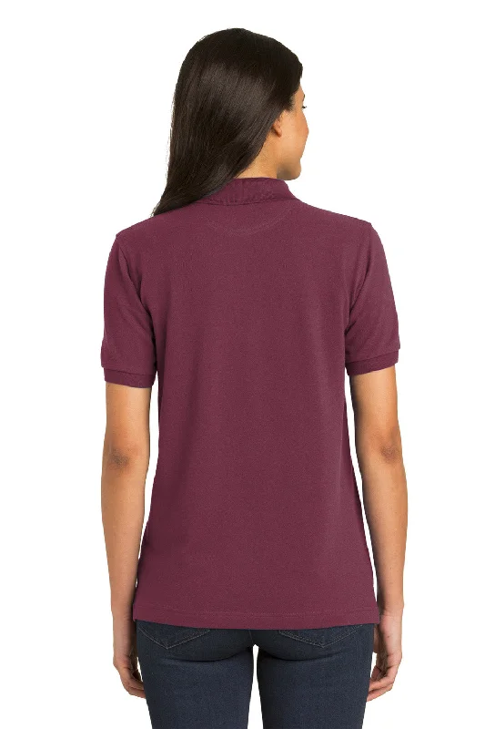 Port Authority Womens Shrink Resistant Short Sleeve Polo Shirt - Burgundy - Closeout