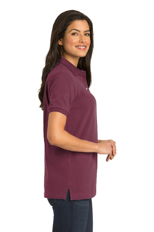 Port Authority Womens Shrink Resistant Short Sleeve Polo Shirt - Burgundy - Closeout