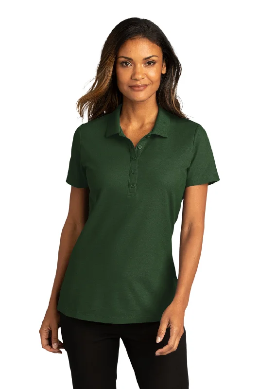 Port Authority Womens React SuperPro Snag Resistant Short Sleeve Polo Shirt - Dark Green