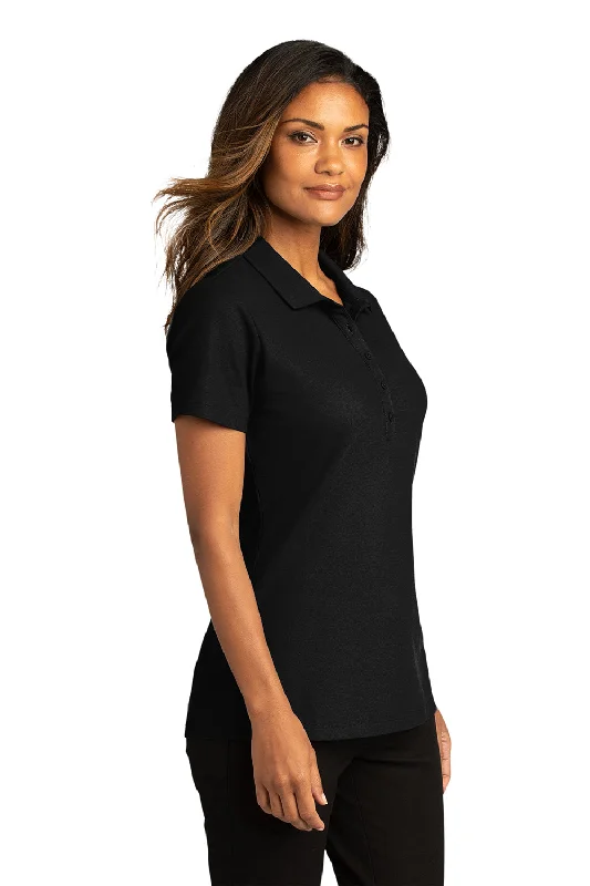 Port Authority Womens React SuperPro Snag Resistant Short Sleeve Polo Shirt - Deep Black