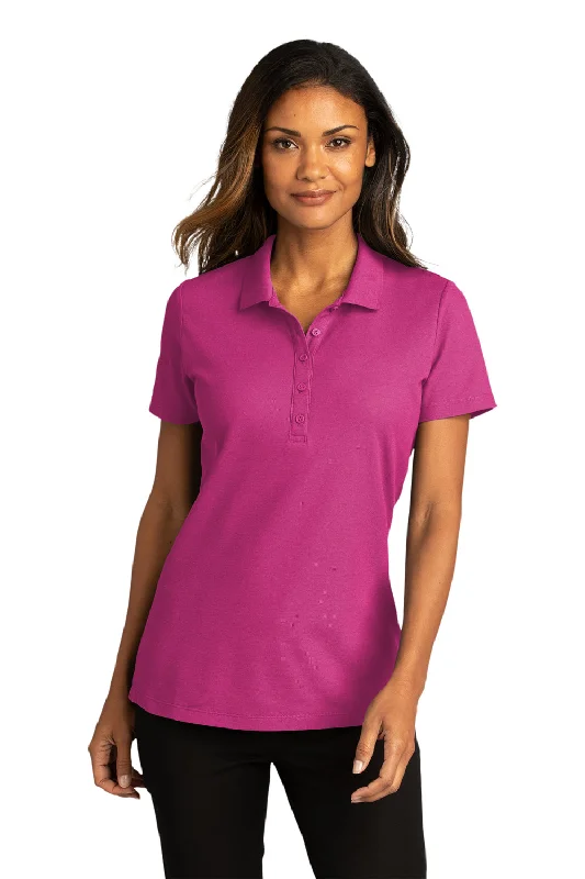 Port Authority Womens React SuperPro Snag Resistant Short Sleeve Polo Shirt - Wild Berry - Closeout