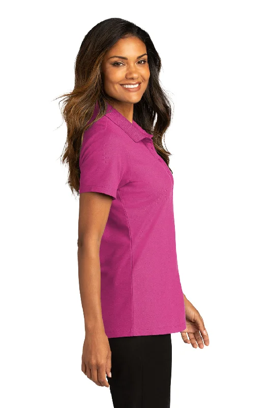 Port Authority Womens React SuperPro Snag Resistant Short Sleeve Polo Shirt - Wild Berry - Closeout