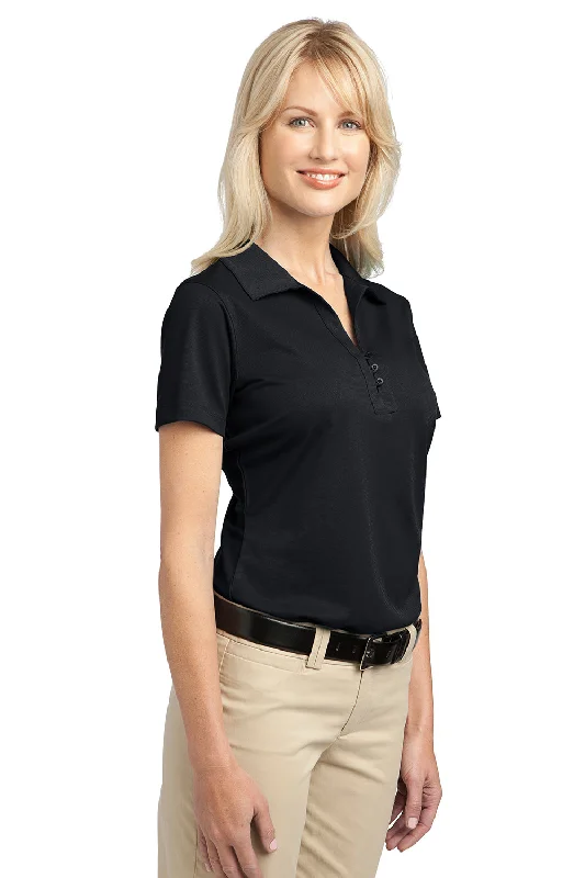 Port Authority Womens Tech Moisture Wicking Short Sleeve Polo Shirt - Black