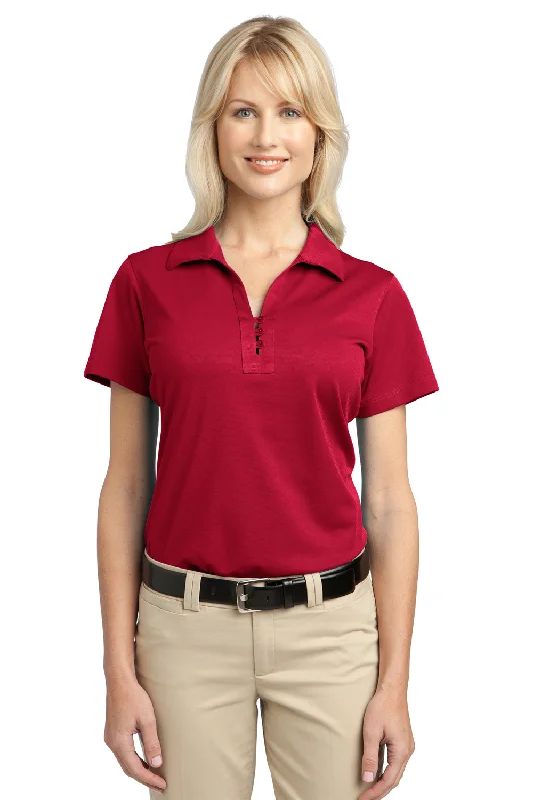 Port Authority Womens Tech Moisture Wicking Short Sleeve Polo Shirt - Rich Red - Closeout