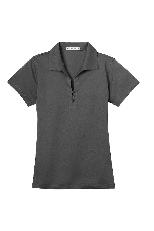 Port Authority Womens Tech Moisture Wicking Short Sleeve Polo Shirt - Smoke Grey