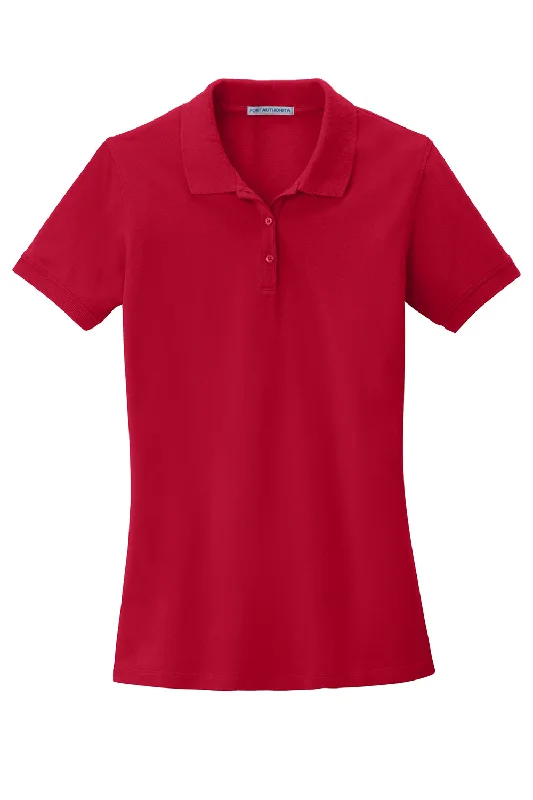 Port Authority Womens Wrinkle Resistant Short Sleeve Polo Shirt - Apple Red