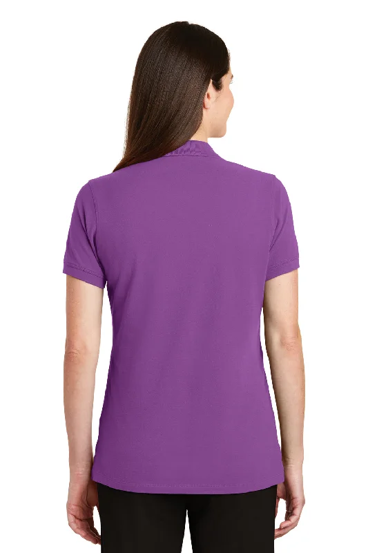 Port Authority Womens Wrinkle Resistant Short Sleeve Polo Shirt - Bright Violet Purple - Closeout