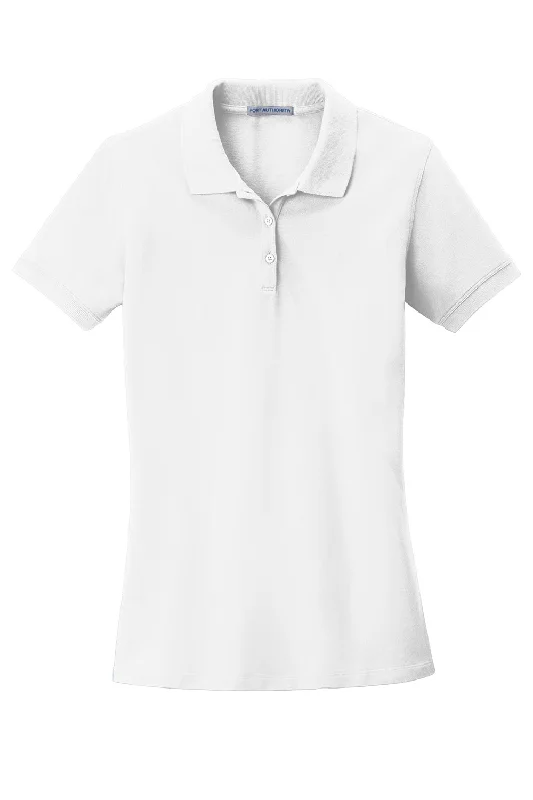 Port Authority Womens Wrinkle Resistant Short Sleeve Polo Shirt - White