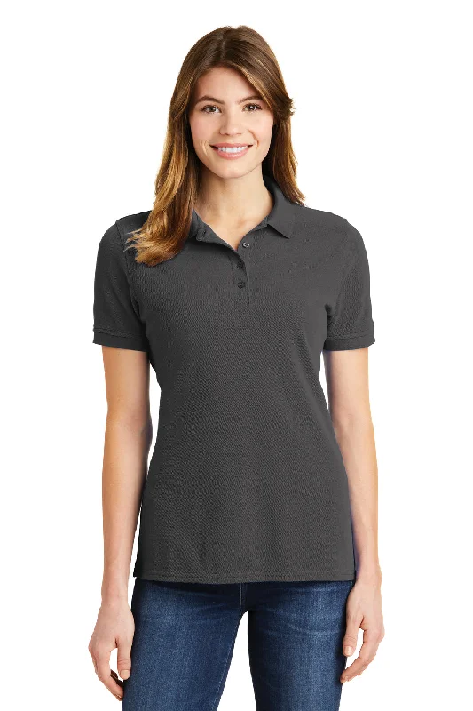 Port & Company Womens Stain Resistant Short Sleeve Polo Shirt - Charcoal Grey