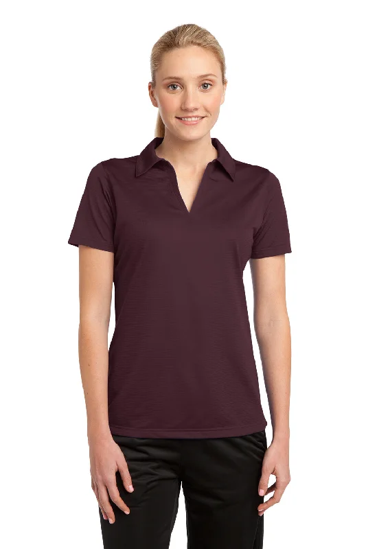 Sport-Tek Womens Active Mesh Moisture Wicking Short Sleeve Polo Shirt - Maroon