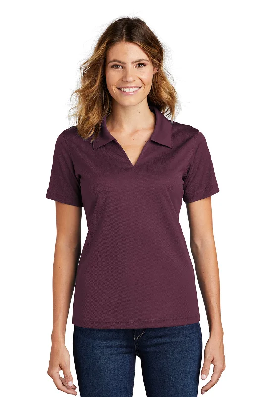 Sport-Tek Womens Dri-Mesh Moisture Wicking Short Sleeve Polo Shirt - Maroon