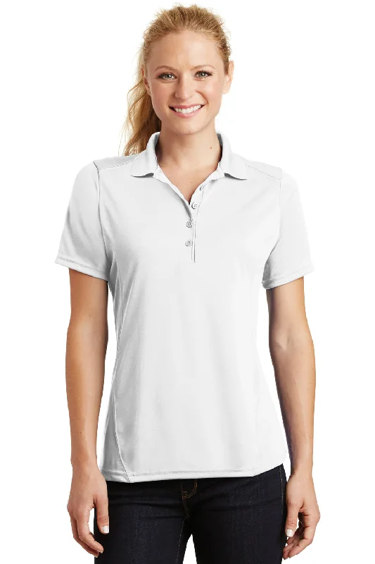 Sport-Tek Womens Dry Zone Moisture Wicking Short Sleeve Polo Shirt - White