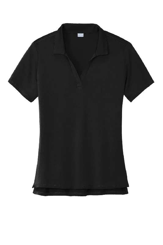 Sport-Tek Womens Sideline Moisture Wicking Short Sleeve Polo Shirt - Black