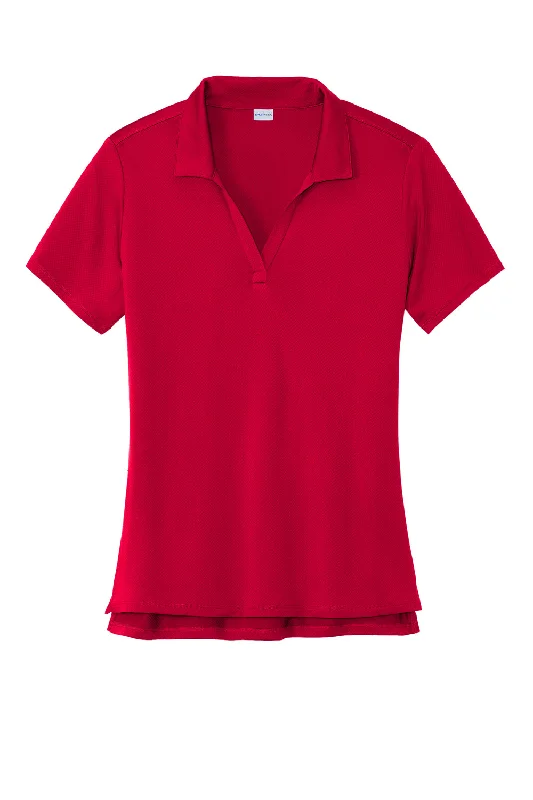 Sport-Tek Womens Sideline Moisture Wicking Short Sleeve Polo Shirt - Deep Red