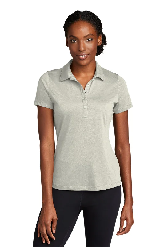 Sport-Tek Womens Strive Moisture Wicking Short Sleeve Polo Shirt - Silver Grey