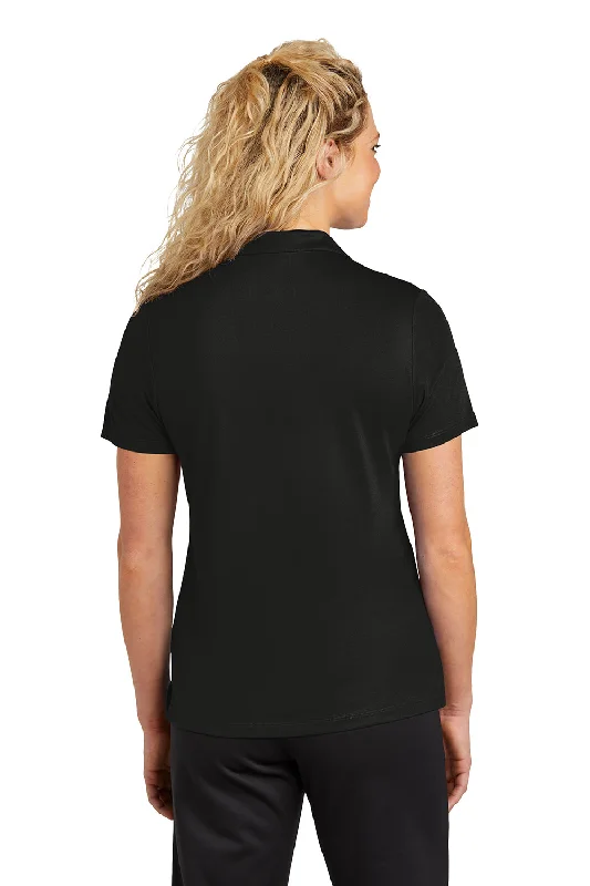 Sport-Tek Womens Moisture Wicking Micropique Short Sleeve Polo Shirt - Black