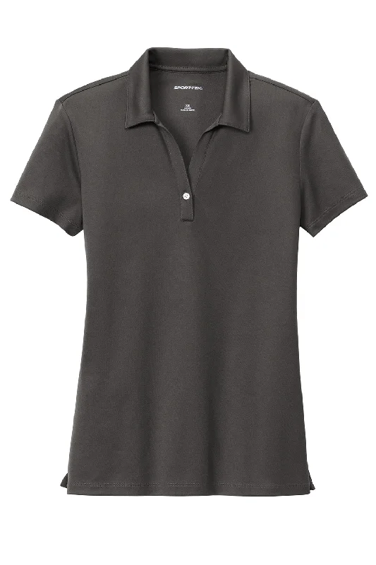 Sport-Tek Womens Moisture Wicking Micropique Short Sleeve Polo Shirt - Graphite Grey