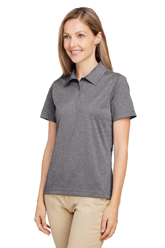 Team 365 Womens Zone Sonic Moisture Wicking Short Sleeve Polo Shirt - Heather Dark Grey