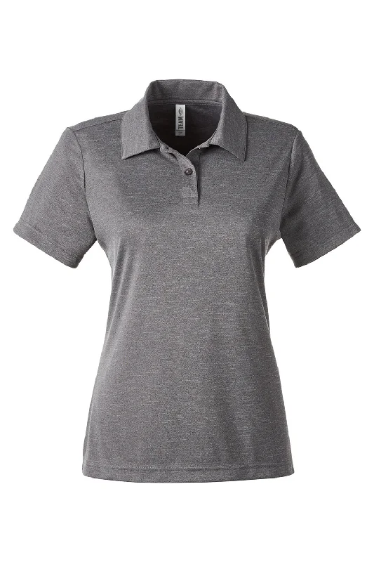 Team 365 Womens Zone Sonic Moisture Wicking Short Sleeve Polo Shirt - Heather Dark Grey