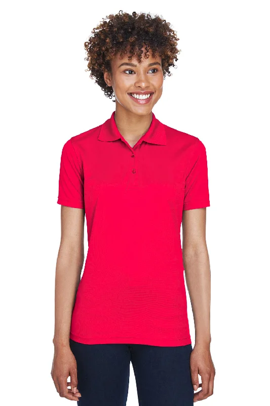 UltraClub Womens Cool & Dry Moisture Wicking Short Sleeve Polo Shirt - Red