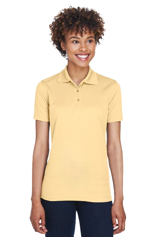 UltraClub Womens Cool & Dry Moisture Wicking Short Sleeve Polo Shirt - Yellow Haze