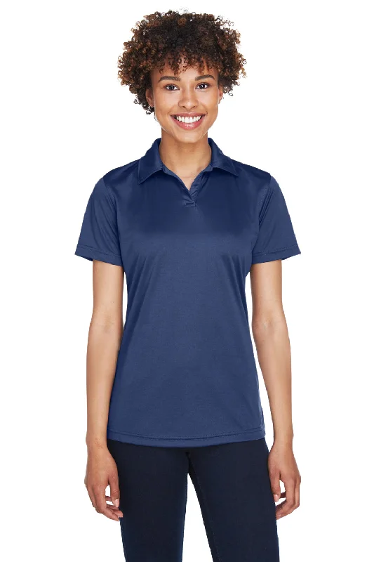 UltraClub Womens Cool & Dry Performance Moisture Wicking Short Sleeve Polo Shirt - Navy Blue