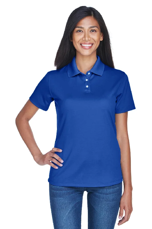 UltraClub Womens Cool & Dry Performance Moisture Wicking Short Sleeve Polo Shirt - Cobalt Blue