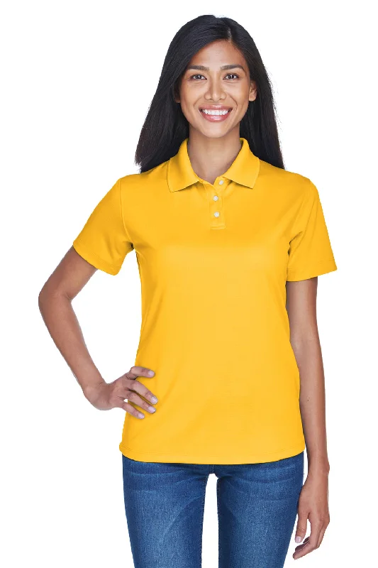 UltraClub Womens Cool & Dry Performance Moisture Wicking Short Sleeve Polo Shirt - Gold