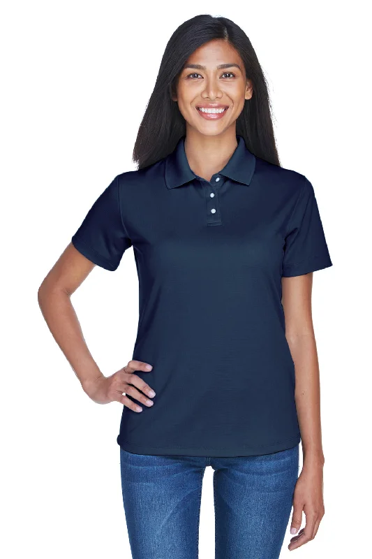 UltraClub Womens Cool & Dry Performance Moisture Wicking Short Sleeve Polo Shirt - Navy Blue