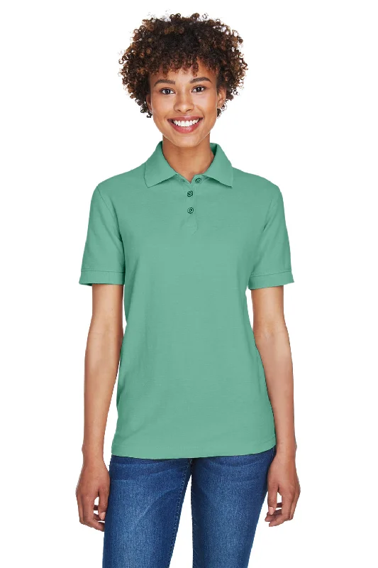 UltraClub Womens Whisper Short Sleeve Polo Shirt - Leaf Green - Closeout