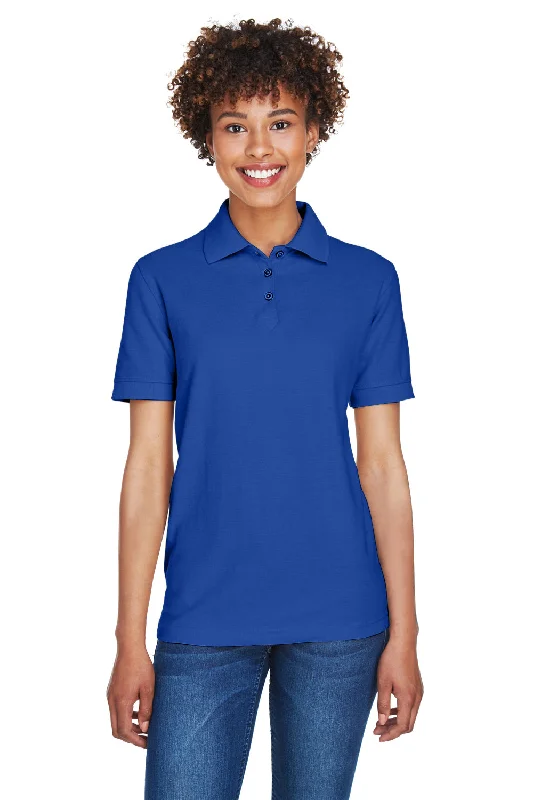 UltraClub Womens Whisper Short Sleeve Polo Shirt - Royal Blue